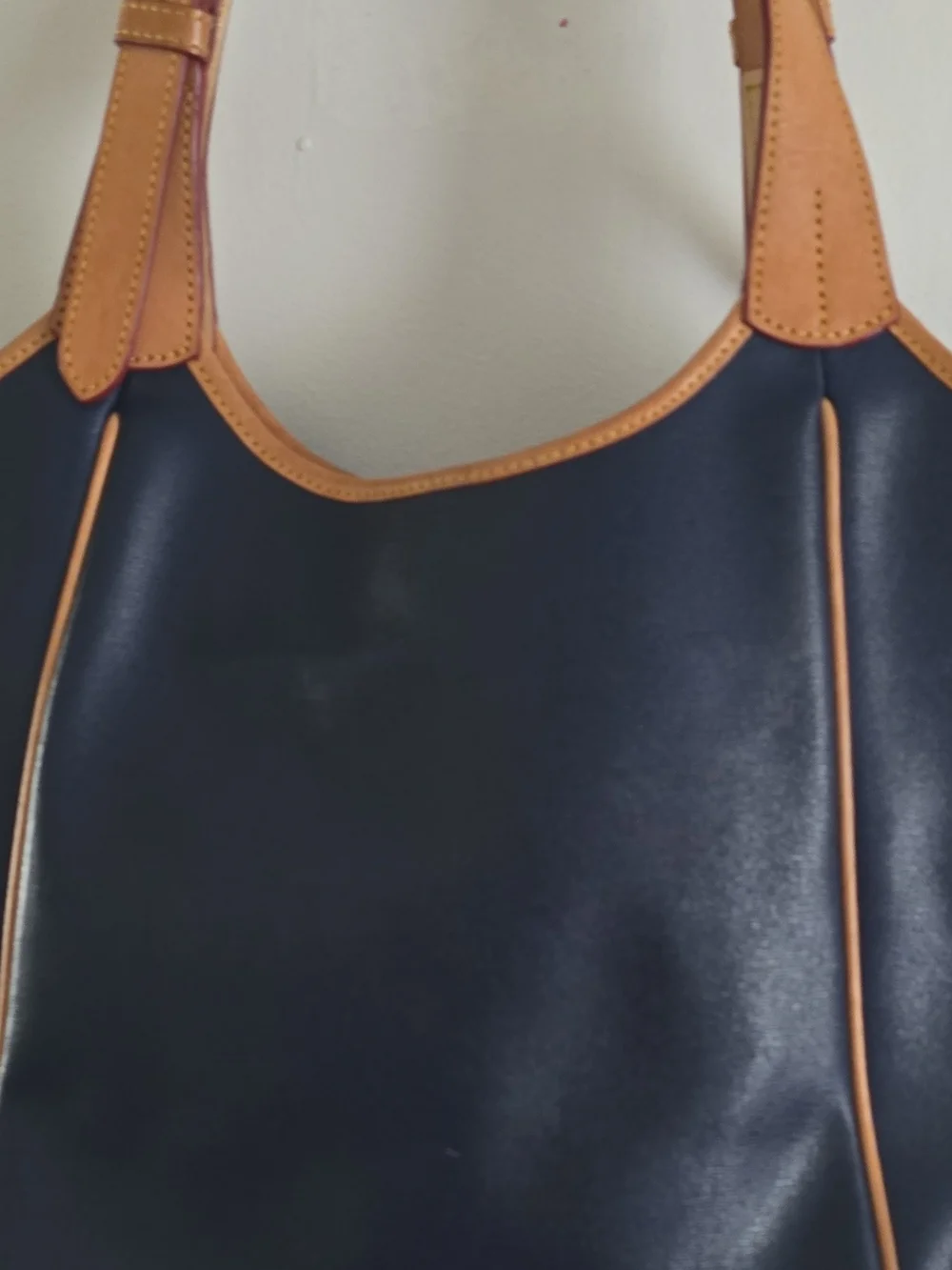 Dooney & Bourke Navy with Tan Leather Trim Shoulder Bag